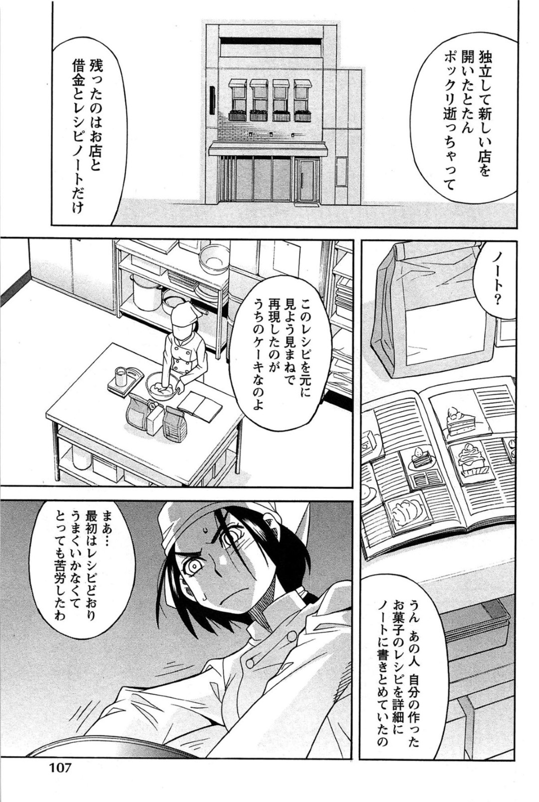 【エロ漫画】居酒屋で知り合った愚痴を聞いてくれるパティシエと気づいたら同棲するようになっていた巨乳OL…一緒に暮らし始めてだめなところをいっぱい知ってしまうが、愛情が深くて濃厚セックスに愛情を感じちゃう【ZUKI樹：はままる洋菓子店の思ヒ出】